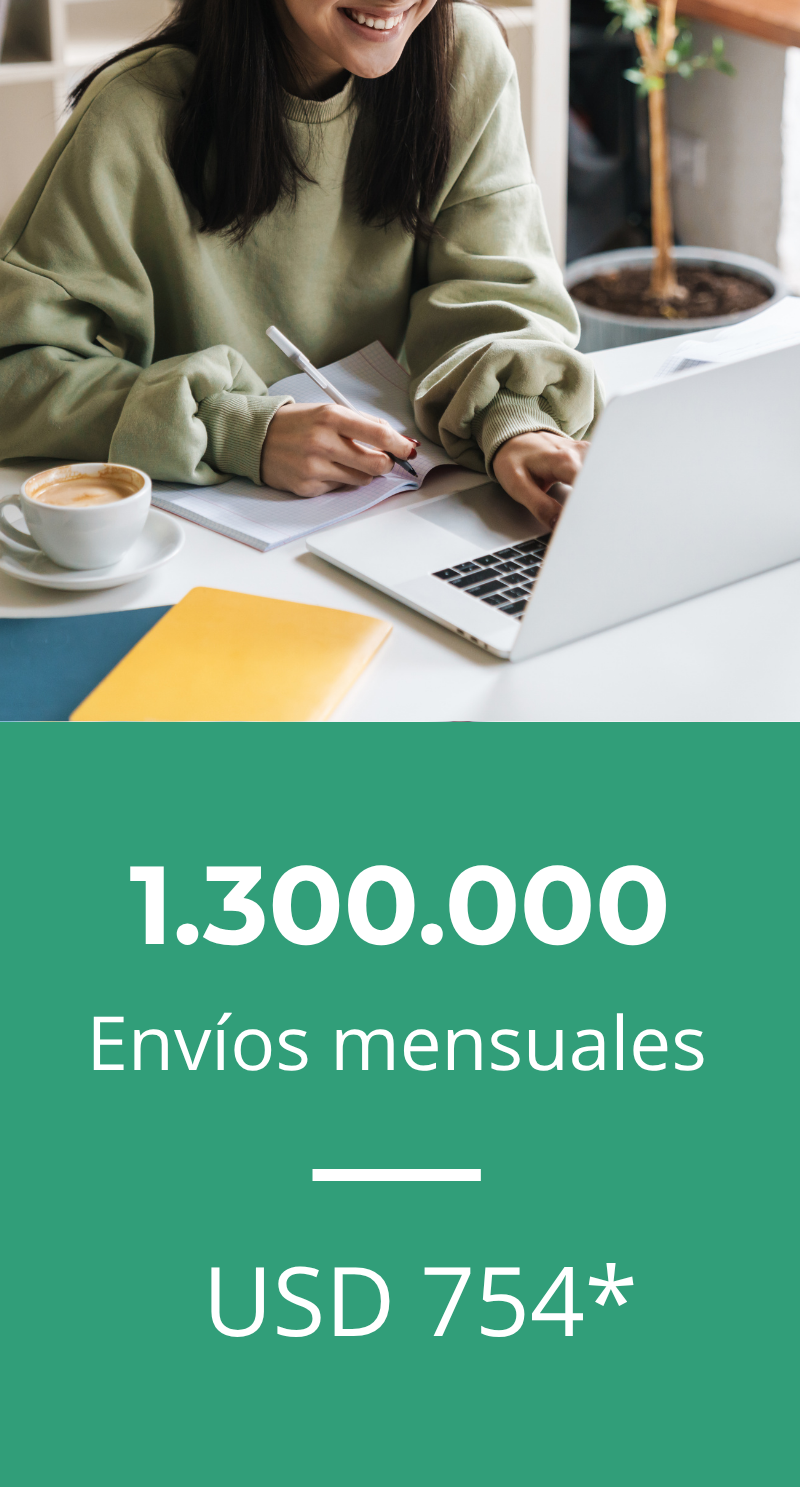 Plan mensual 1.300.000 envíos