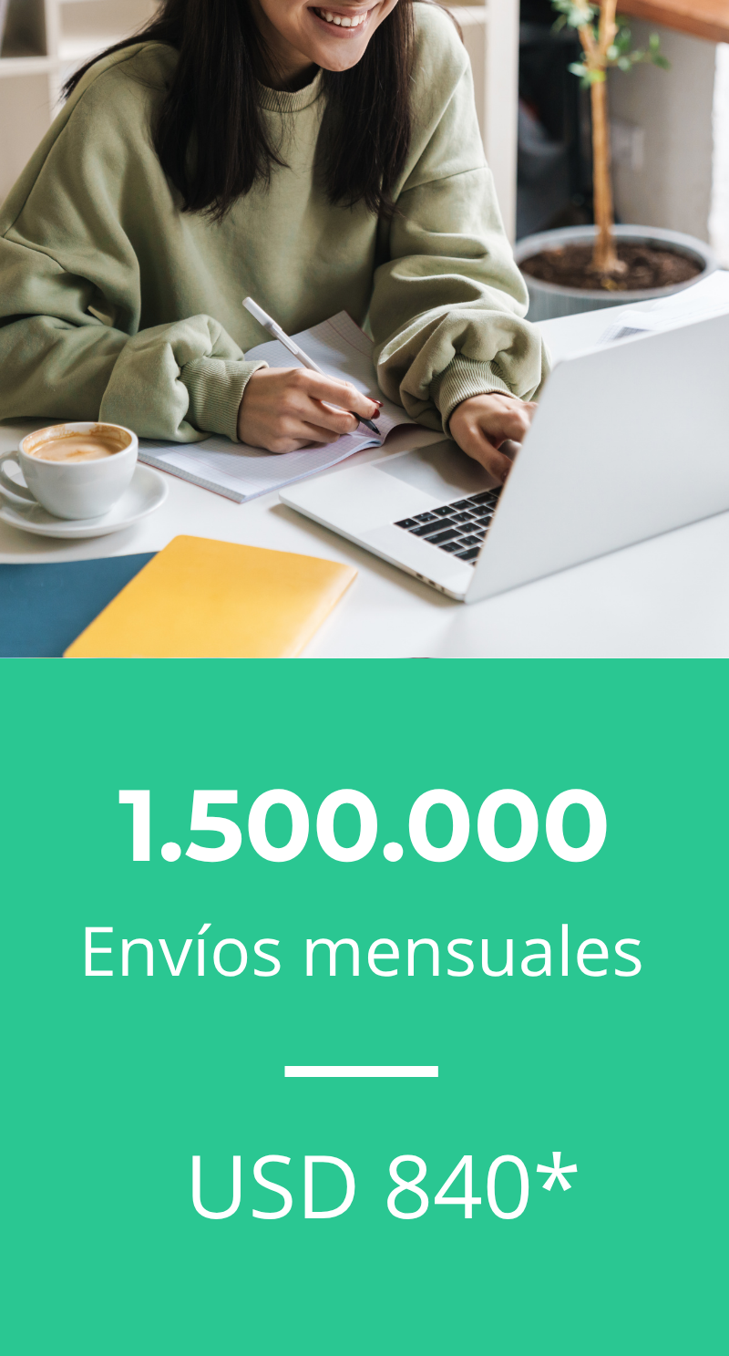 Plan mensual 1.500.000 envíos