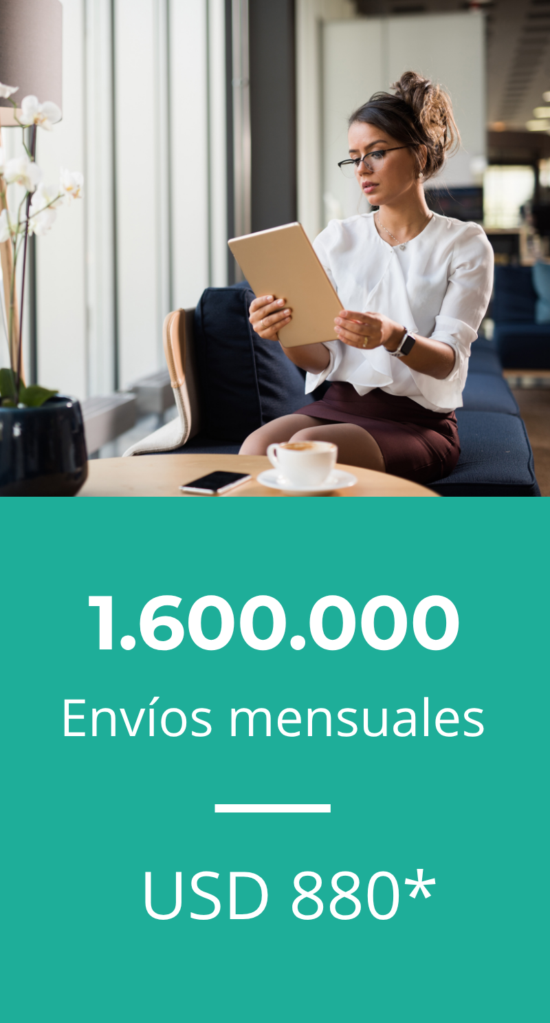 Plan mensual 1.600.000 envíos